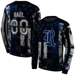 personalized rice owls distressed flag navy blue black hoodie best selling