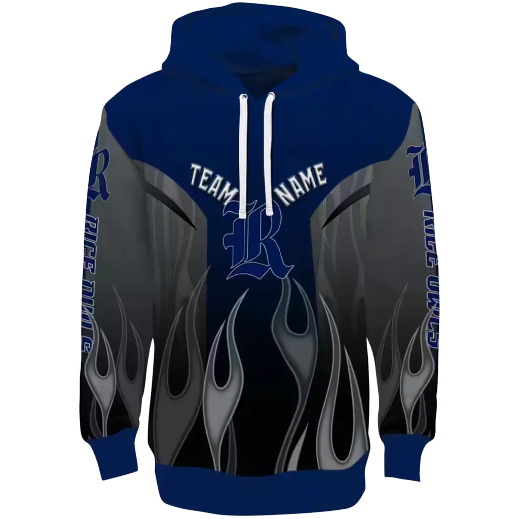 personalized rice owls flame design navy blue hoodie best selling personalized rice owls flame design navy blue hoodie best selling