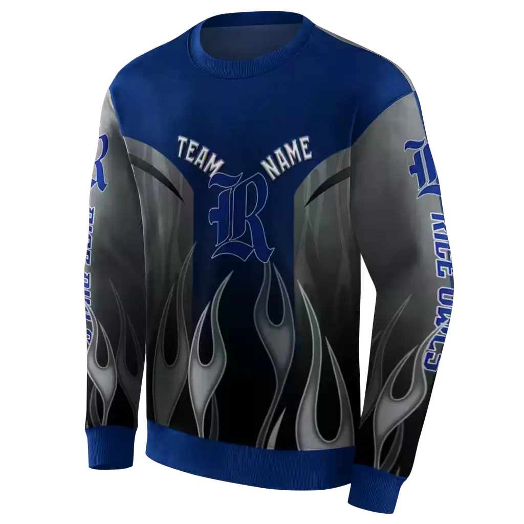 personalized rice owls flame design navy blue hoodie new arrival personalized rice owls flame design navy blue hoodie new arrival