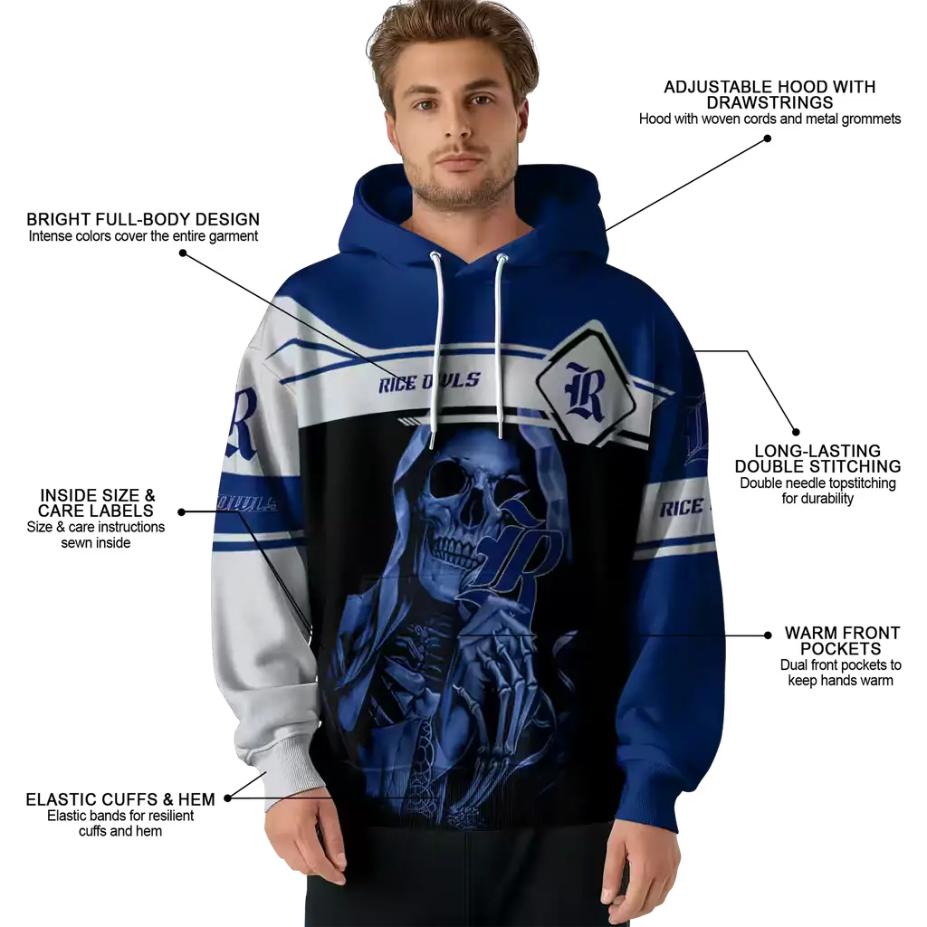 personalized rice owls grim reaper navy blue black hoodie latest model personalized rice owls grim reaper navy blue black hoodie latest model