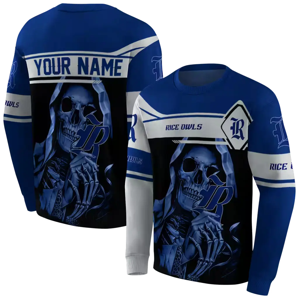 personalized rice owls grim reaper navy blue black hoodie premium grade personalized rice owls grim reaper navy blue black hoodie premium grade
