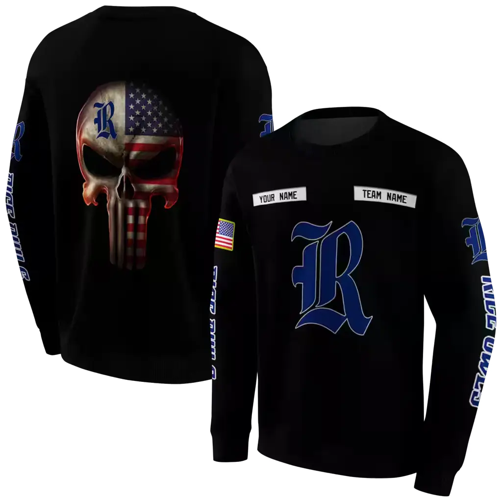 personalized rice owls punisher skull black hoodie premium grade personalized rice owls punisher skull black hoodie premium grade