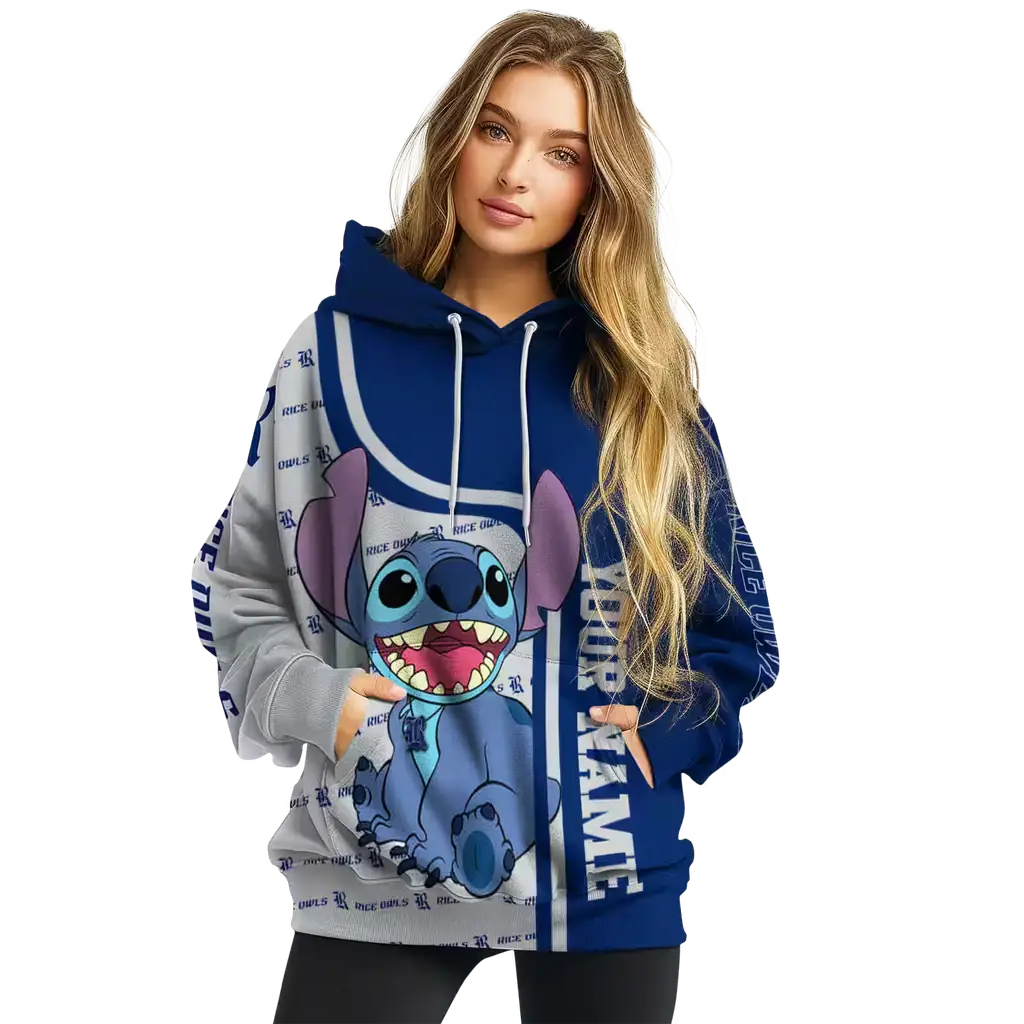 personalized rice owls stitch navy blue hoodie high quality personalized rice owls stitch navy blue hoodie high quality
