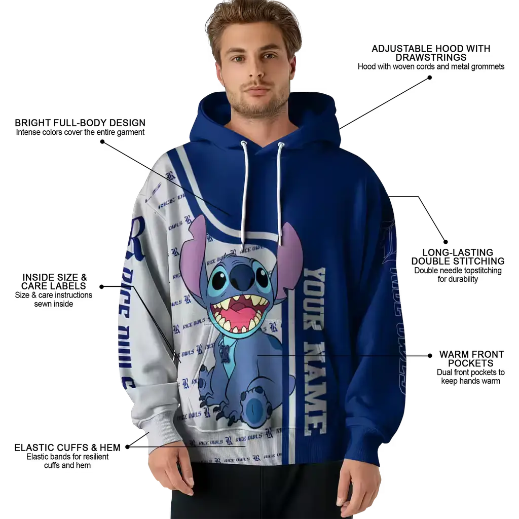 personalized rice owls stitch navy blue hoodie latest model personalized rice owls stitch navy blue hoodie latest model