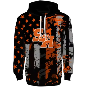 personalized sam houston bearkats distressed flag orange black hoodie best selling