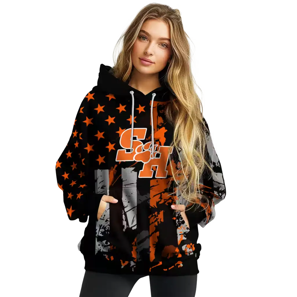 personalized sam houston bearkats distressed flag orange black hoodie high quality personalized sam houston bearkats distressed flag orange black hoodie high quality