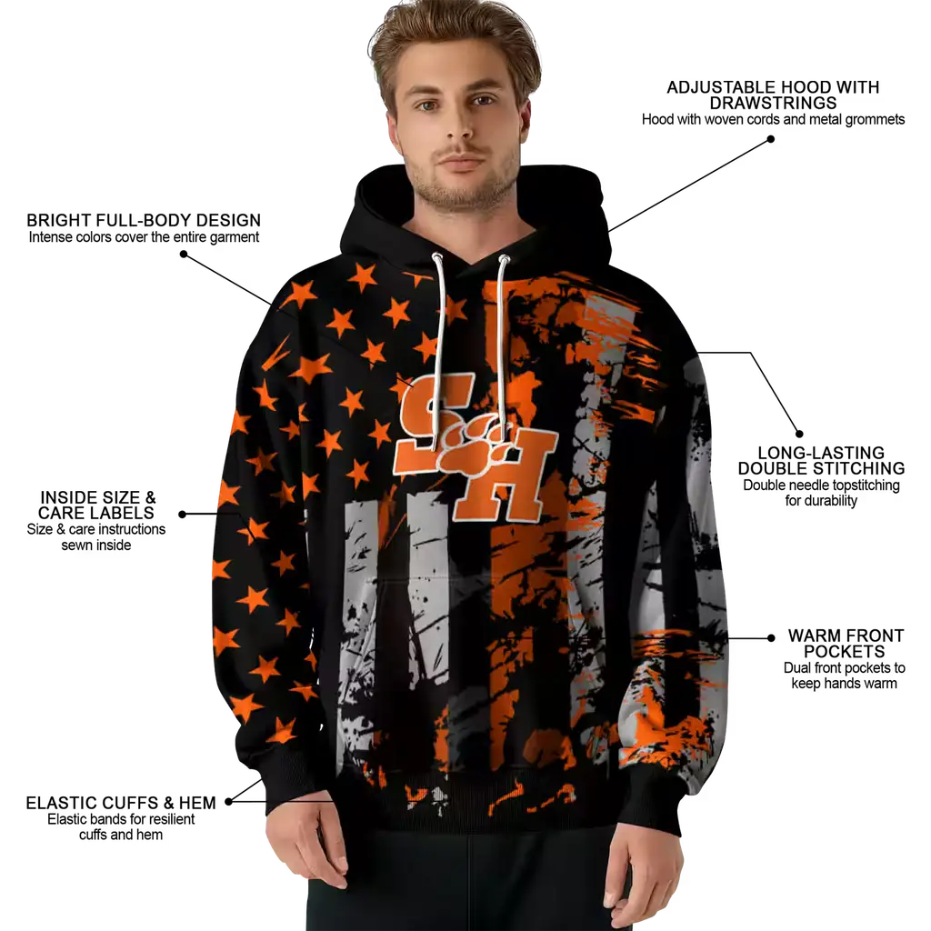 personalized sam houston bearkats distressed flag orange black hoodie latest model personalized sam houston bearkats distressed flag orange black hoodie latest model