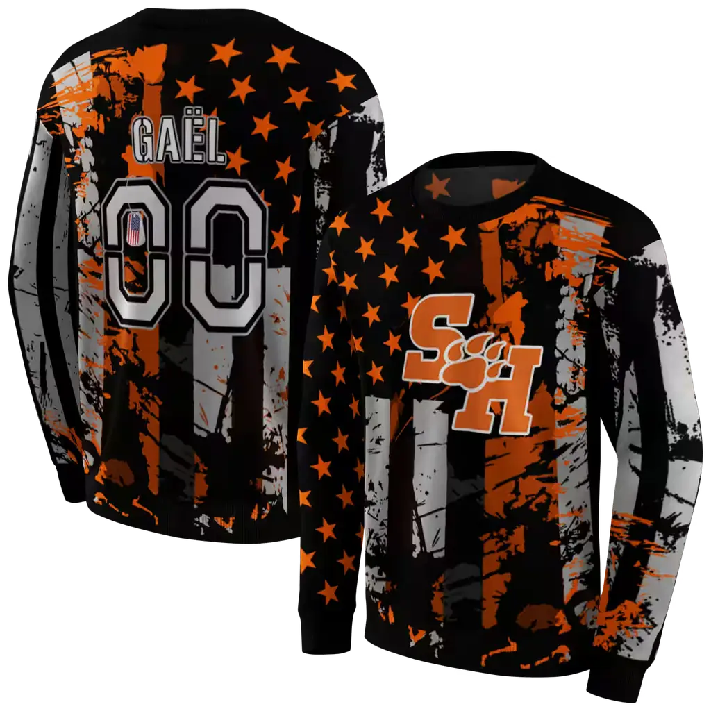 personalized sam houston bearkats distressed flag orange black hoodie premium grade personalized sam houston bearkats distressed flag orange black hoodie premium grade