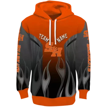 personalized sam houston bearkats flame design orange hoodie best selling