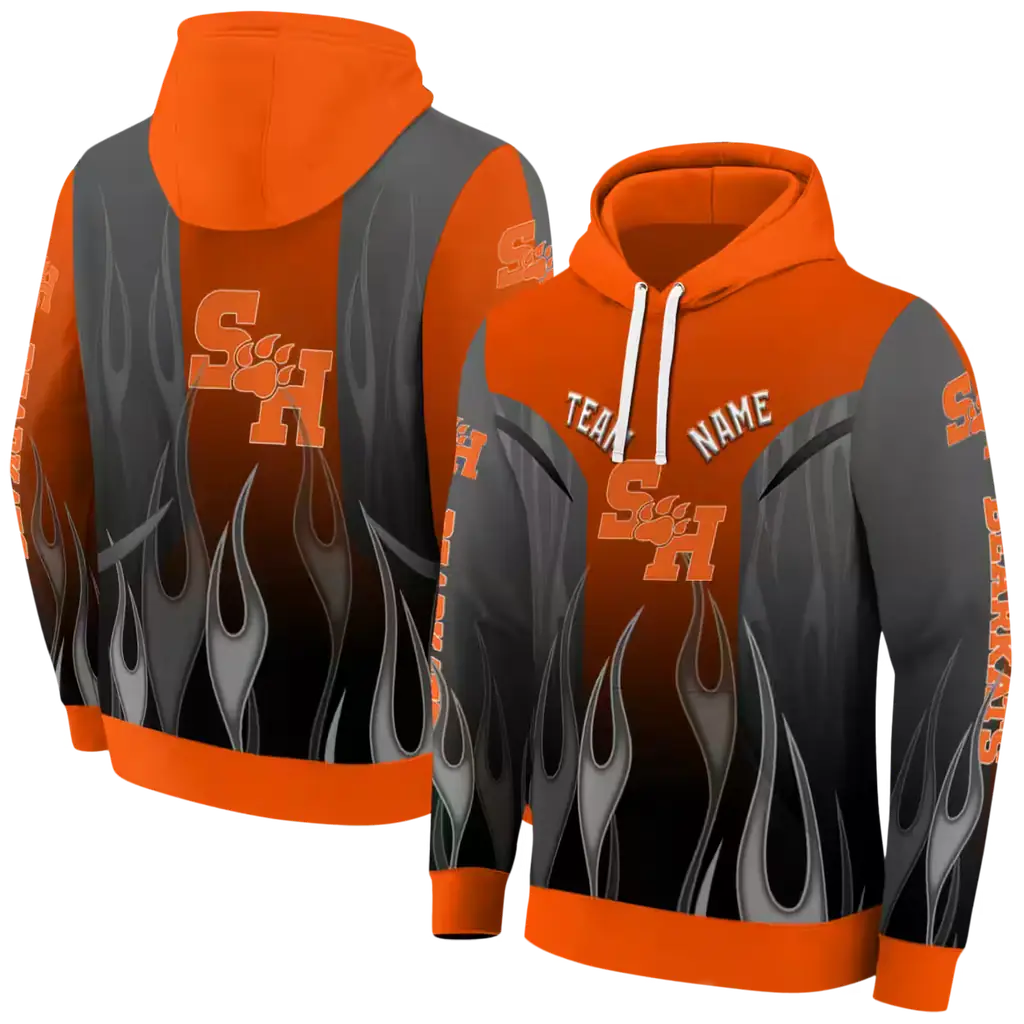 personalized sam houston bearkats flame design orange hoodie fashion forward personalized sam houston bearkats flame design orange hoodie fashion forward