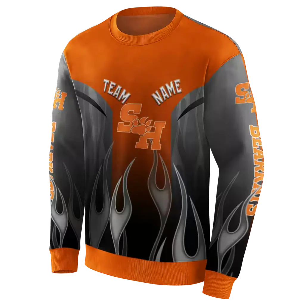 personalized sam houston bearkats flame design orange hoodie new arrival personalized sam houston bearkats flame design orange hoodie new arrival