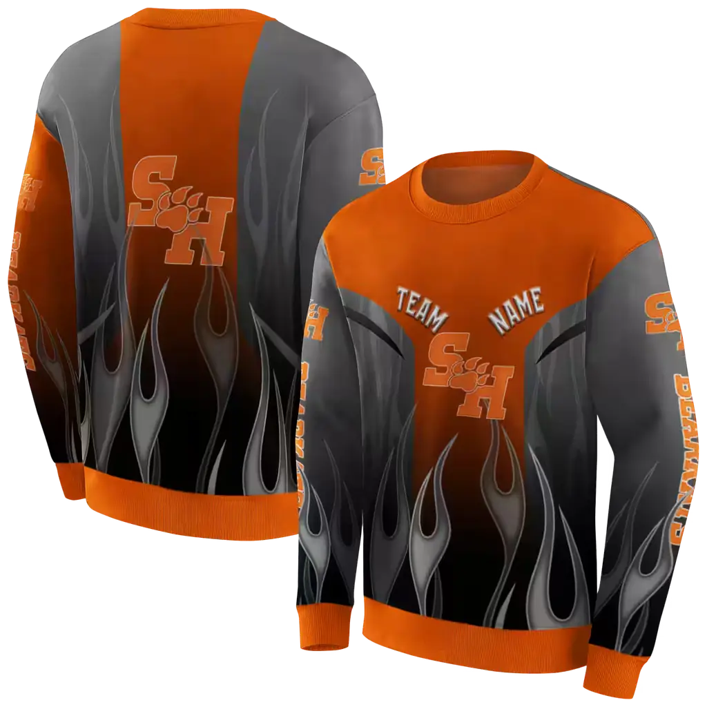 personalized sam houston bearkats flame design orange hoodie premium grade personalized sam houston bearkats flame design orange hoodie premium grade