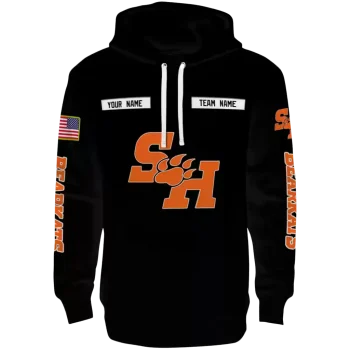 personalized sam houston bearkats punisher skull black hoodie best selling