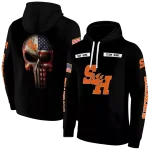personalized sam houston bearkats punisher skull black hoodie best selling