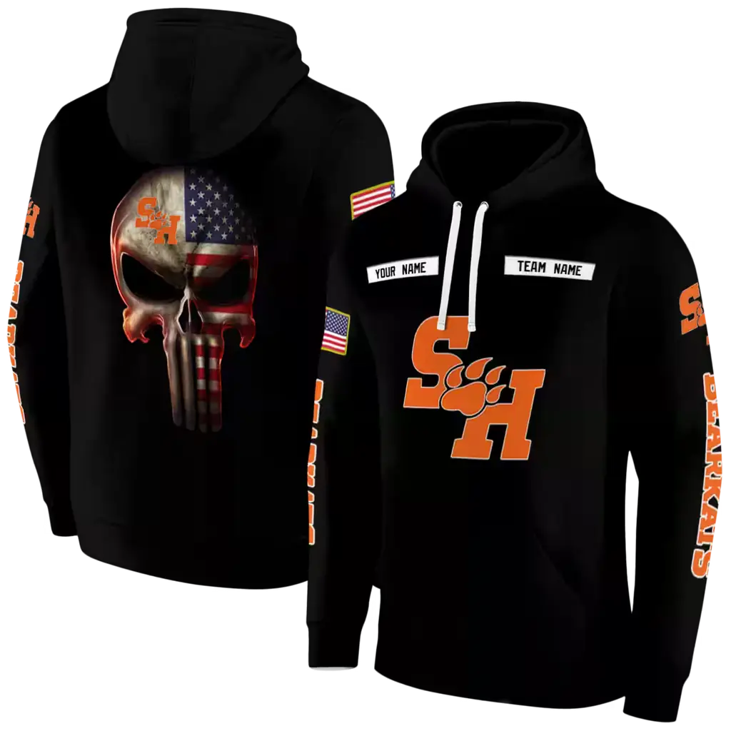 personalized sam houston bearkats punisher skull black hoodie fashion forward personalized sam houston bearkats punisher skull black hoodie fashion forward