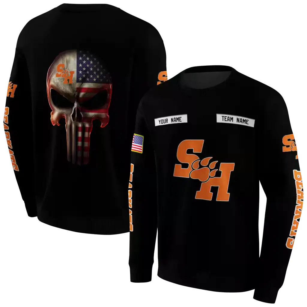 personalized sam houston bearkats punisher skull black hoodie premium grade personalized sam houston bearkats punisher skull black hoodie premium grade