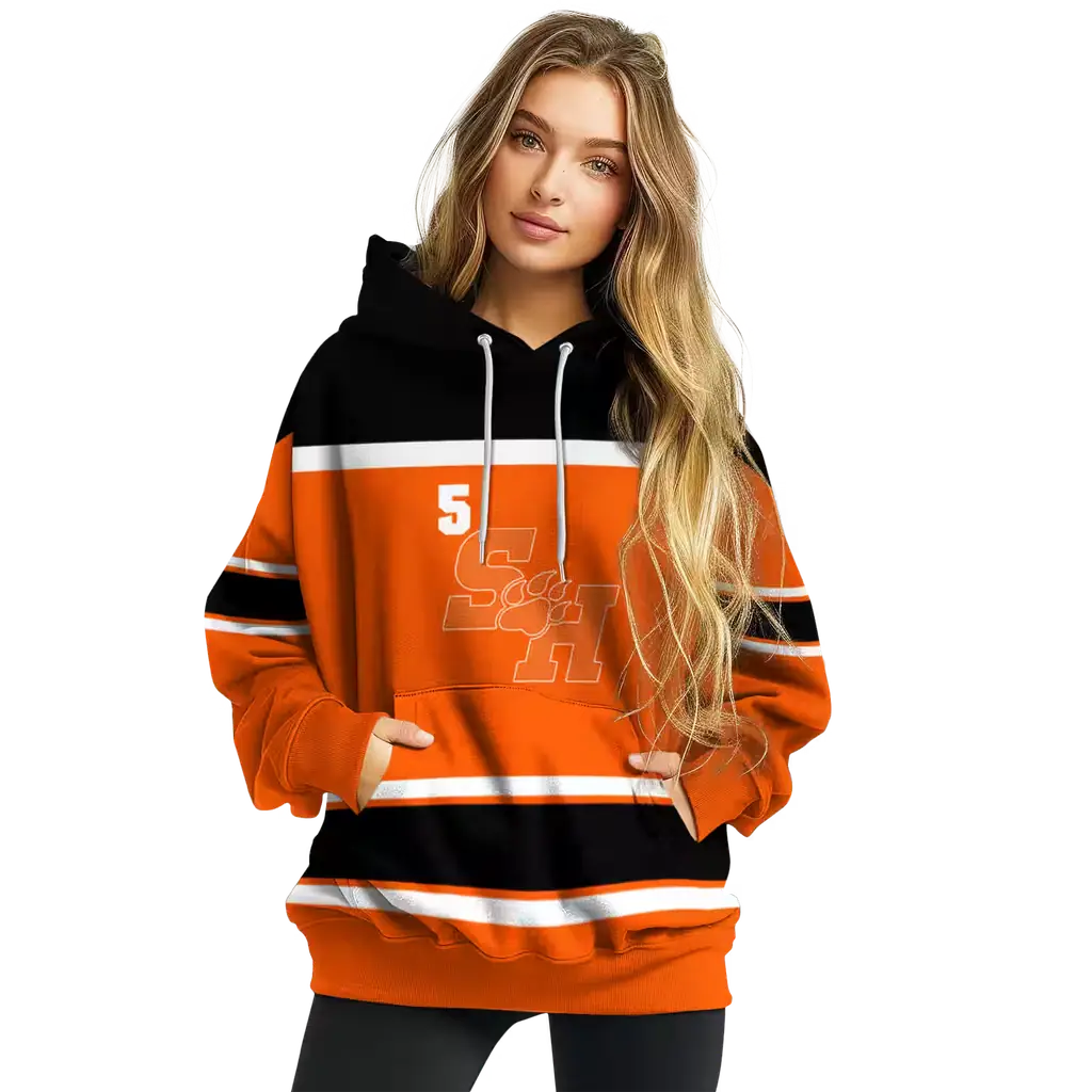 personalized sam houston bearkats striped pattern orange hoodie high quality personalized sam houston bearkats striped pattern orange hoodie high quality