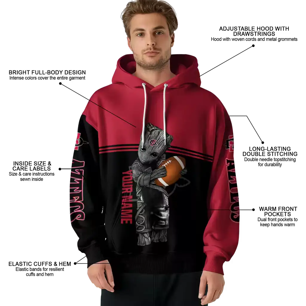 personalized san diego state aztecs baby groot red black hoodie latest model personalized san diego state aztecs baby groot red black hoodie latest model