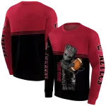 personalized san diego state aztecs baby groot red black hoodie best selling