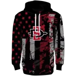personalized san diego state aztecs distressed flag red black hoodie best selling
