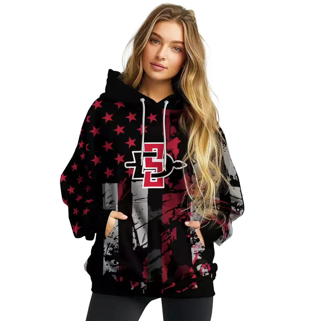 personalized san diego state aztecs distressed flag red black hoodie high quality personalized san diego state aztecs distressed flag red black hoodie high quality