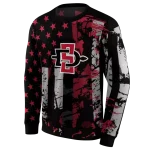 personalized san diego state aztecs distressed flag red black hoodie best selling