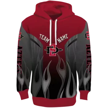 personalized san diego state aztecs flame design red hoodie best selling