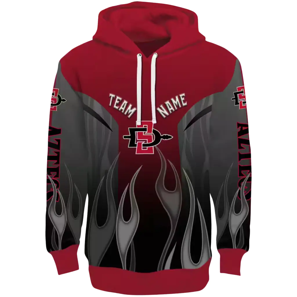 personalized san diego state aztecs flame design red hoodie best selling personalized san diego state aztecs flame design red hoodie best selling