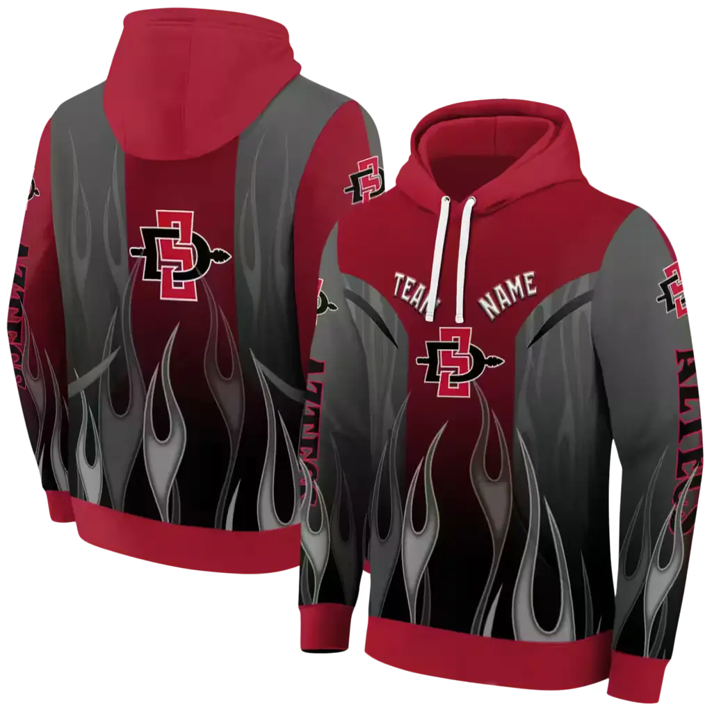 personalized san diego state aztecs flame design red hoodie fashion forward personalized san diego state aztecs flame design red hoodie fashion forward