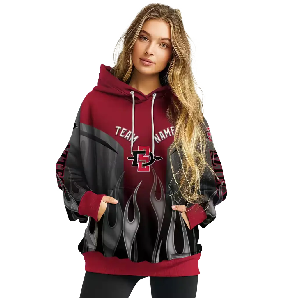 personalized san diego state aztecs flame design red hoodie high quality personalized san diego state aztecs flame design red hoodie high quality