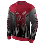 personalized san diego state aztecs flame design red hoodie best selling