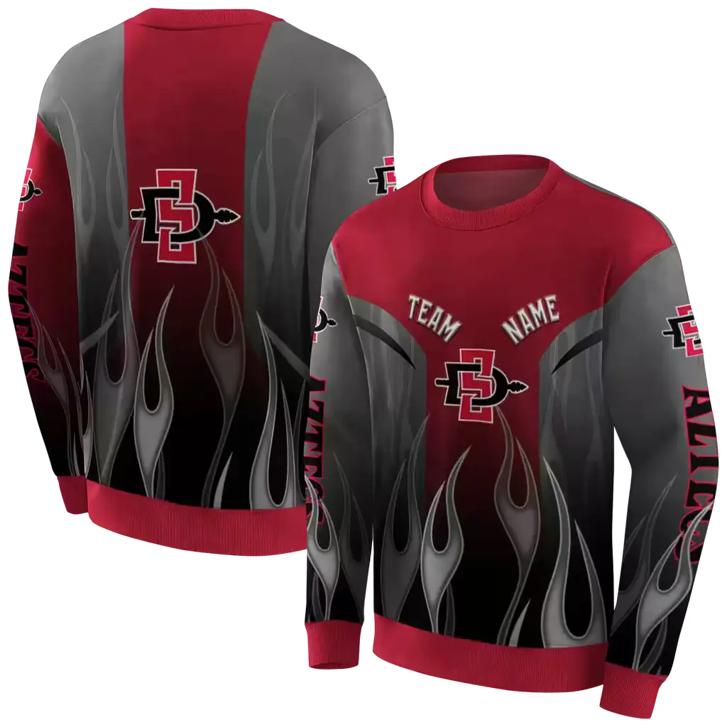 personalized san diego state aztecs flame design red hoodie premium grade personalized san diego state aztecs flame design red hoodie premium grade