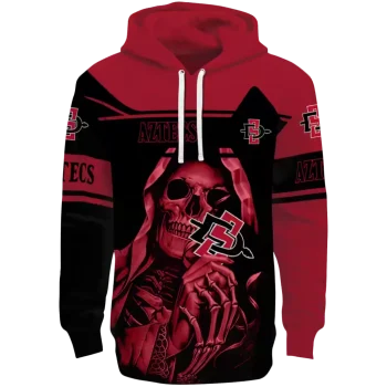 personalized san diego state aztecs grim reaper red black hoodie best selling