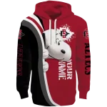 personalized san diego state aztecs peeking snoopy red hoodie best selling