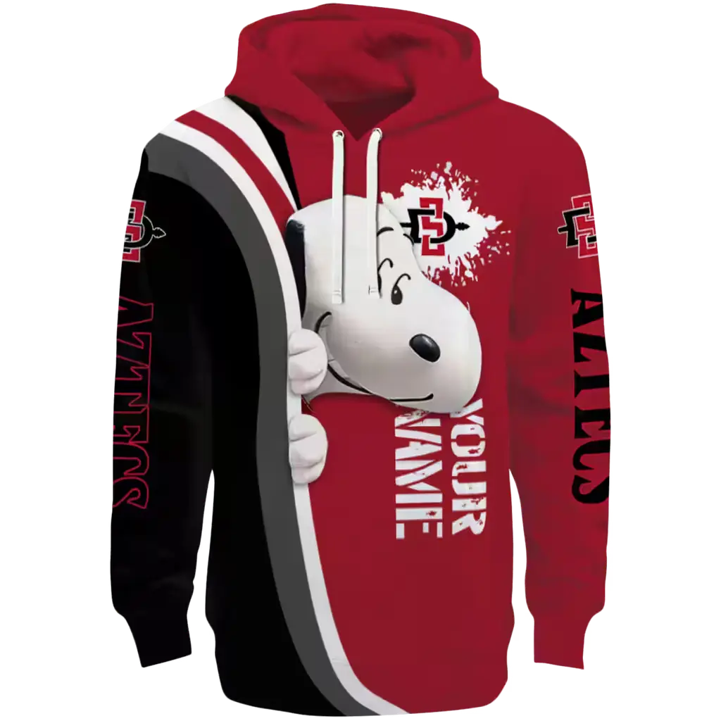 personalized san diego state aztecs peeking snoopy red hoodie best selling personalized san diego state aztecs peeking snoopy red hoodie best selling