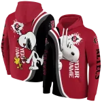 personalized san diego state aztecs peeking snoopy red hoodie best selling