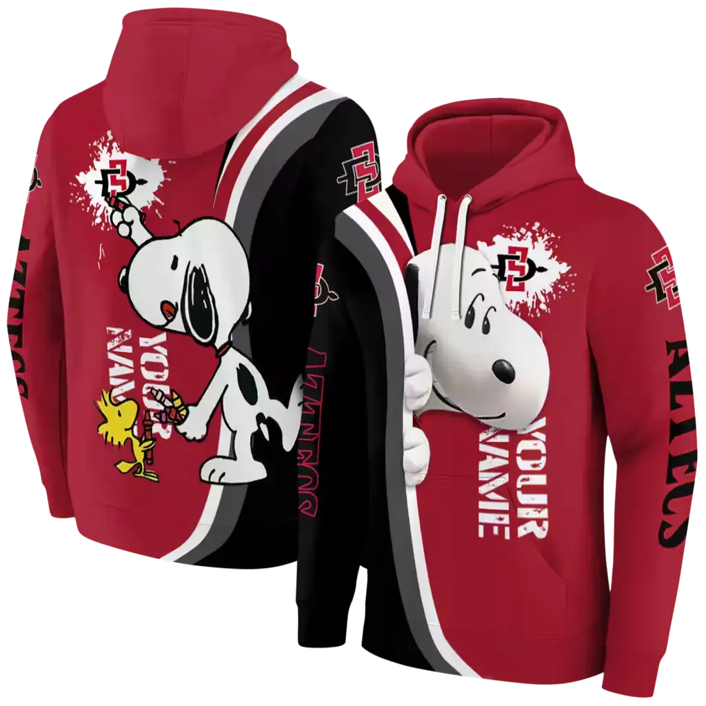 personalized san diego state aztecs peeking snoopy red hoodie fashion forward personalized san diego state aztecs peeking snoopy red hoodie fashion forward