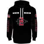 personalized san diego state aztecs punisher skull black hoodie best selling