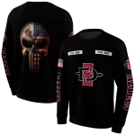 personalized san diego state aztecs punisher skull black hoodie best selling