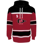 personalized san diego state aztecs striped pattern red hoodie best selling