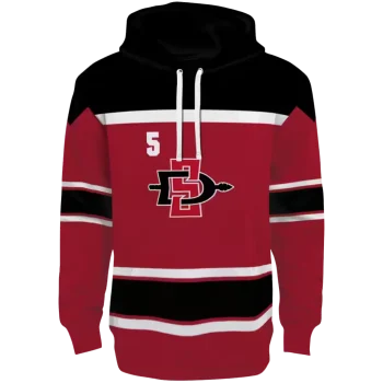 personalized san diego state aztecs striped pattern red hoodie best selling