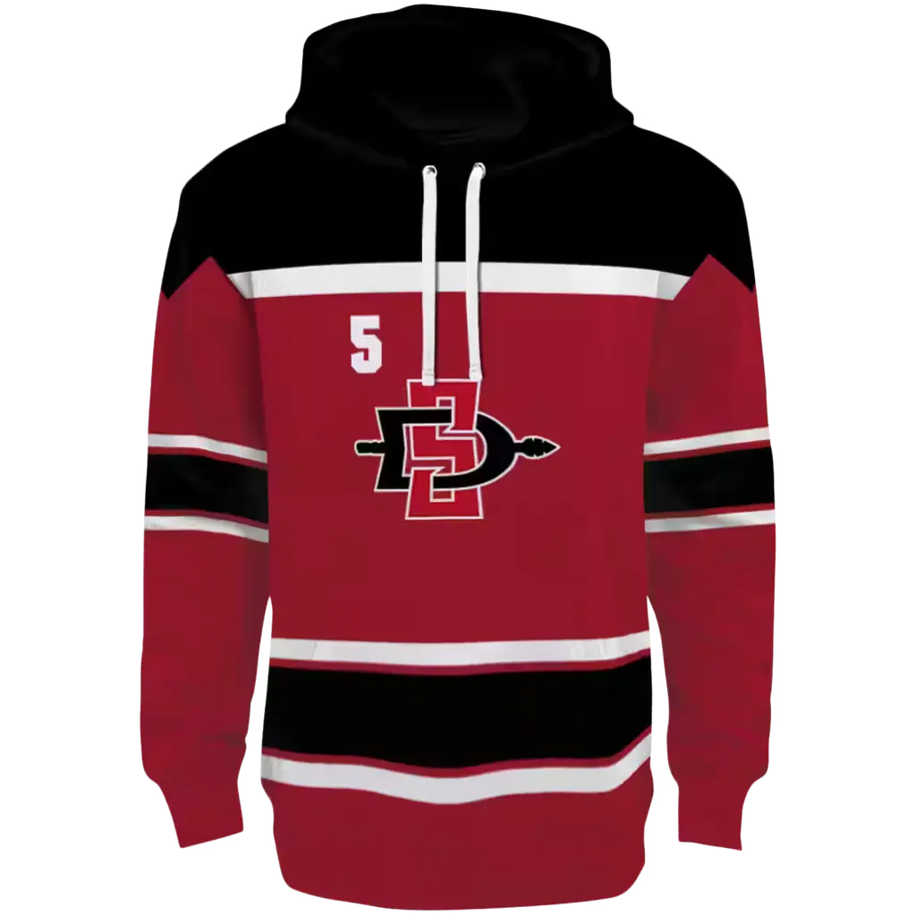 personalized san diego state aztecs striped pattern red hoodie best selling personalized san diego state aztecs striped pattern red hoodie best selling