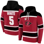 personalized san diego state aztecs striped pattern red hoodie best selling