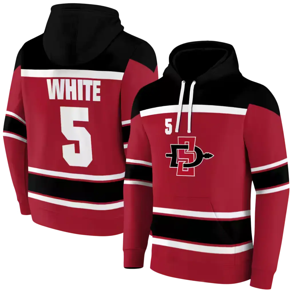 personalized san diego state aztecs striped pattern red hoodie fashion forward personalized san diego state aztecs striped pattern red hoodie fashion forward