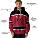 personalized san diego state aztecs striped pattern red hoodie best selling
