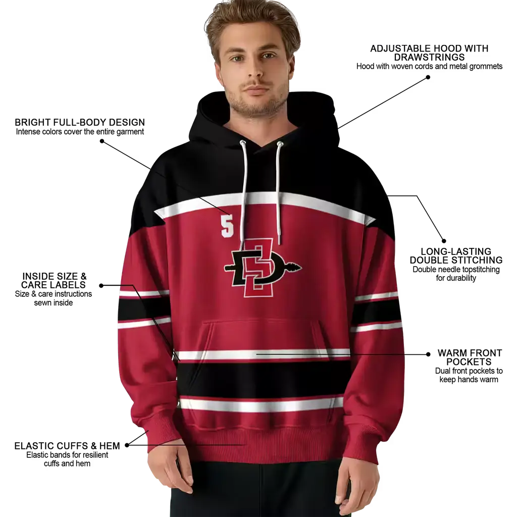 personalized san diego state aztecs striped pattern red hoodie latest model personalized san diego state aztecs striped pattern red hoodie latest model