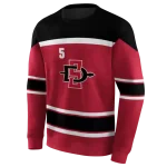 personalized san diego state aztecs striped pattern red hoodie best selling