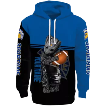 personalized san jose state spartans baby groot blue black hoodie best selling