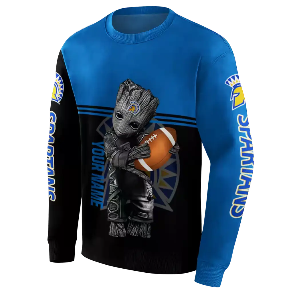 personalized san jose state spartans baby groot blue black hoodie new arrival personalized san jose state spartans baby groot blue black hoodie new arrival