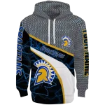 personalized san jose state spartans hexagonal mesh blue black gray hoodie best selling